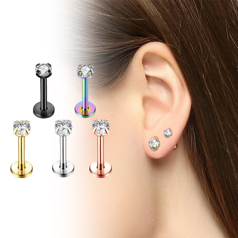 Body Jewelry Labret - Brinco de Titânio 16G com Rosca