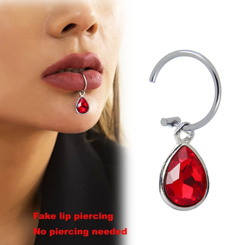 Body Jewelry Labret - Aço inoxidável Fake Piercing Lip Clip,