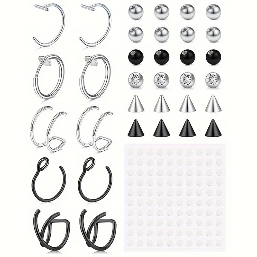 Body Jewelry Nose Ring - Piercings Falsos, Anel de Lábio Falso,
