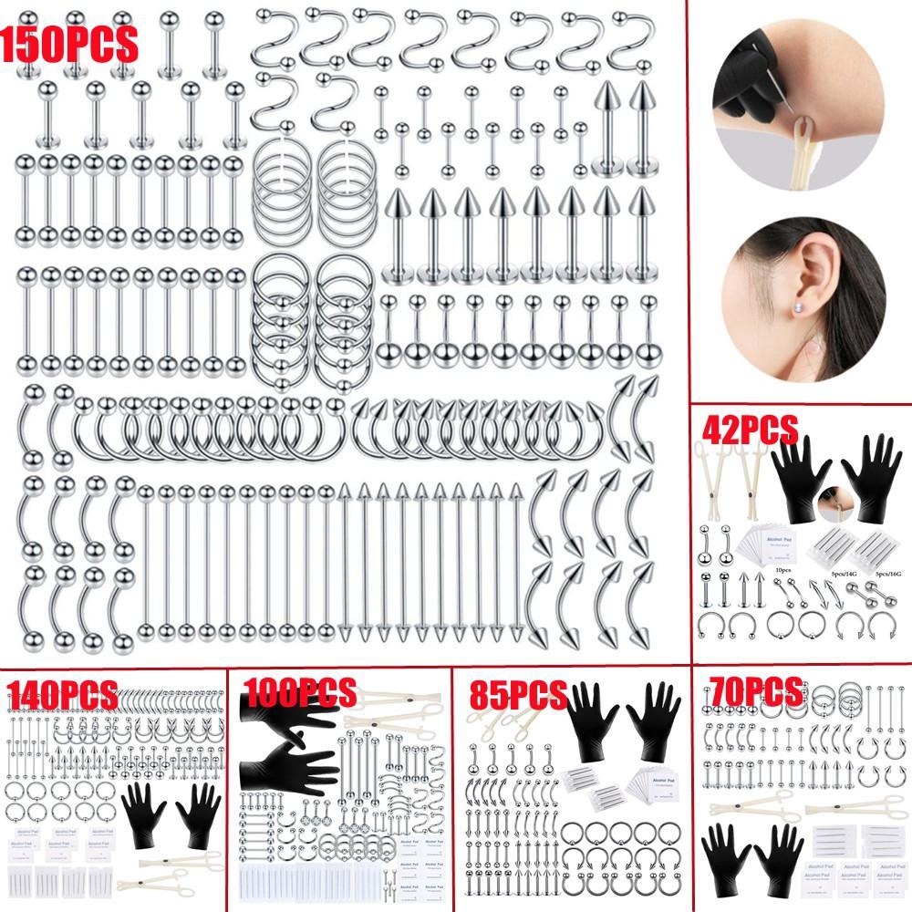 Body Jewelry Nose Ring - Kit de Piercing Corporal com 150/140/85/70/42
