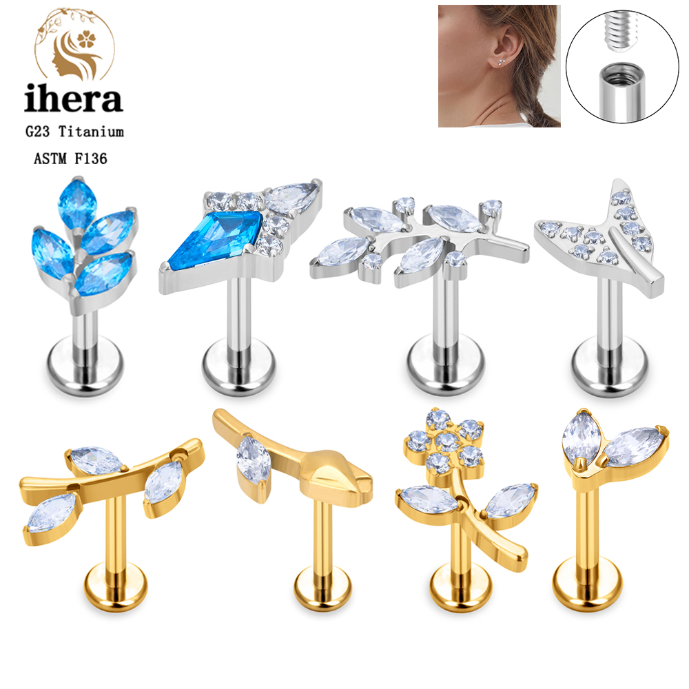 Body Jewelry Labret - Brincos de Titânio F136 com Padrão
