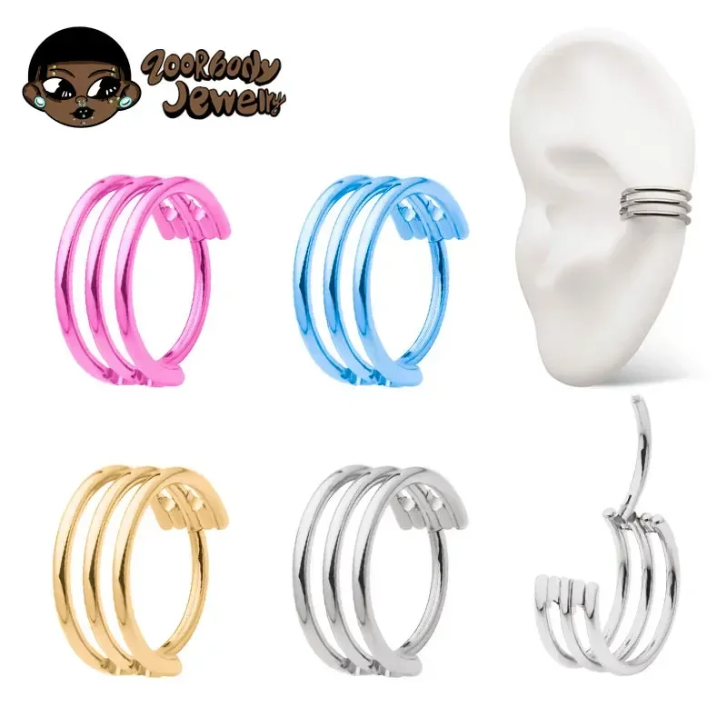 Body Piercing Quality Jewelry - G23 titânio três camadas oco articulado