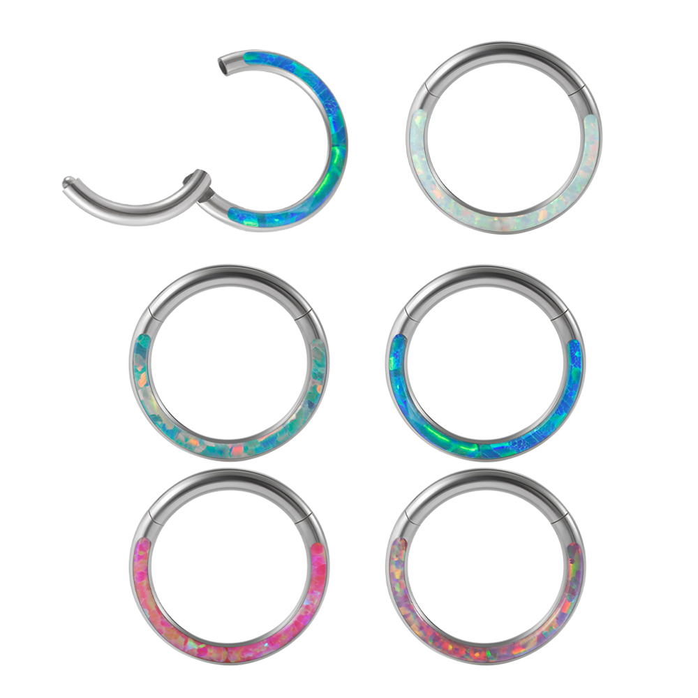 Body Piercing Quality Jewelry - 1 peça de aço cirúrgico opala