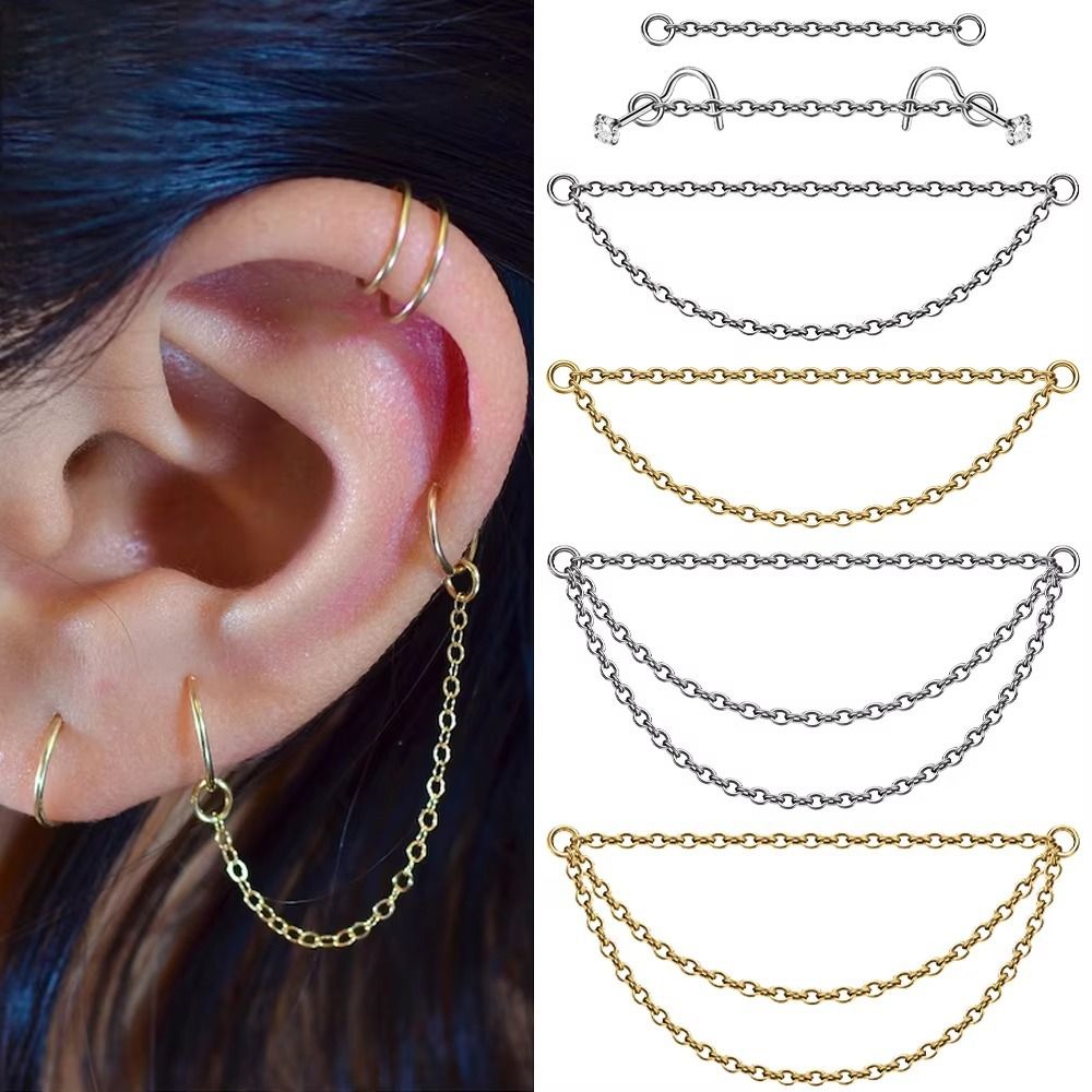 Body Jewelry Labret - Corrente de Titânio Fashion para Nariz,