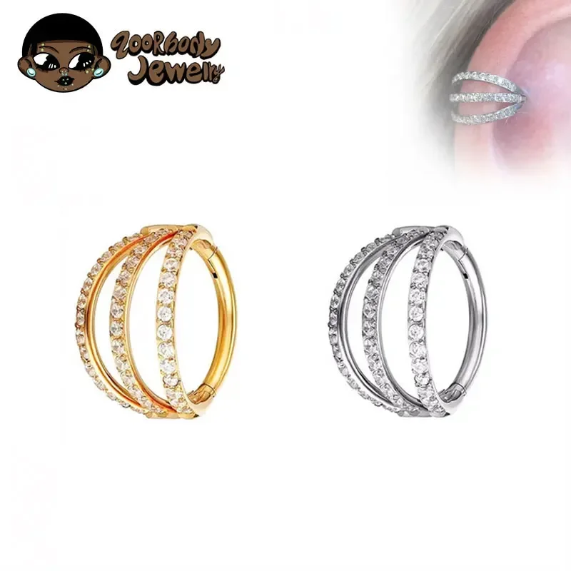 Septum Clicker Ring - G23 titânio articulado segmento nariz anel