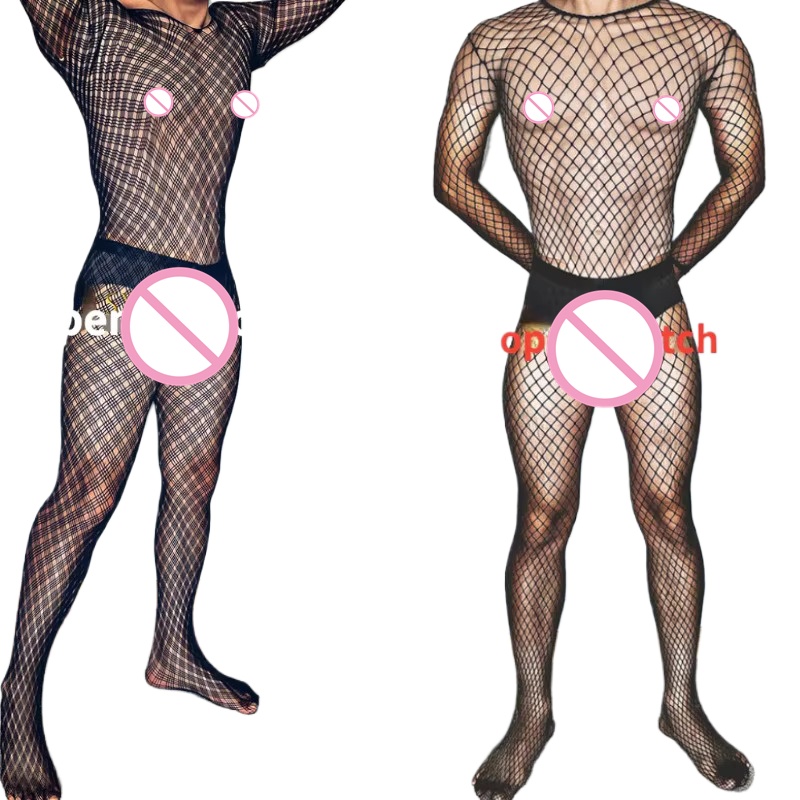 Body Jewelry Plus - Plus size masculino preto lingerie sexy