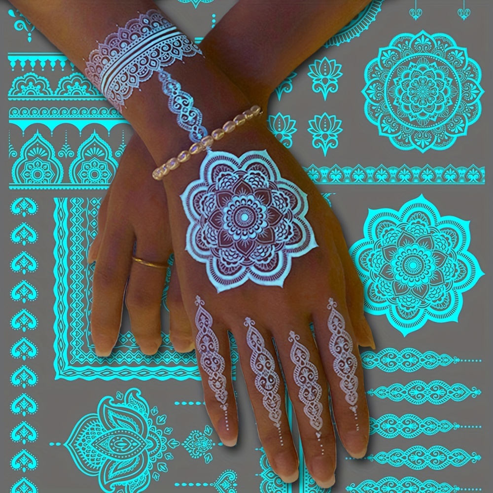 Body Jewelry Glue - Azul luminoso henna tatuagem adesivo meninas
