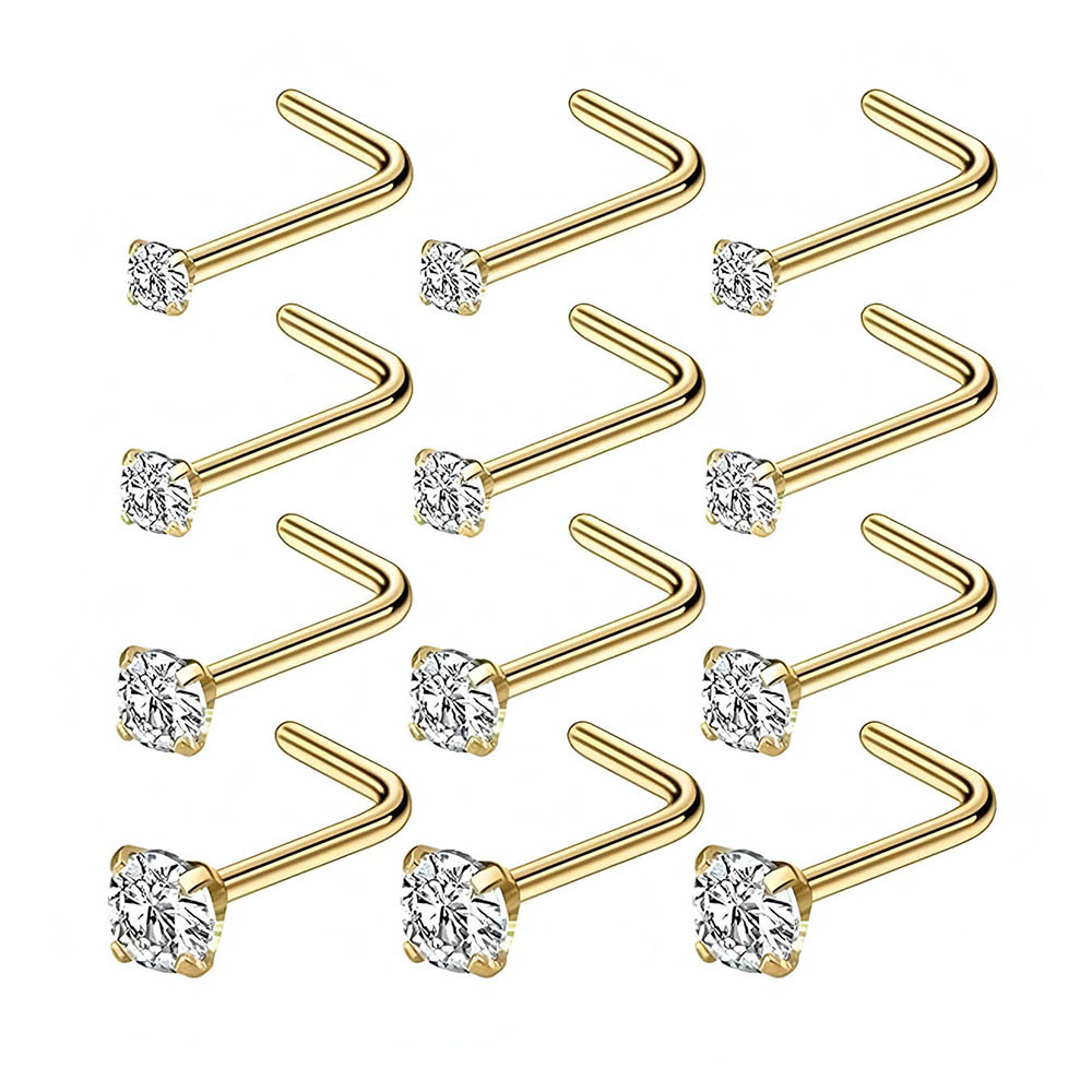 Body Jewelry Nose Ring - Conjunto completo de 12 peças 316l