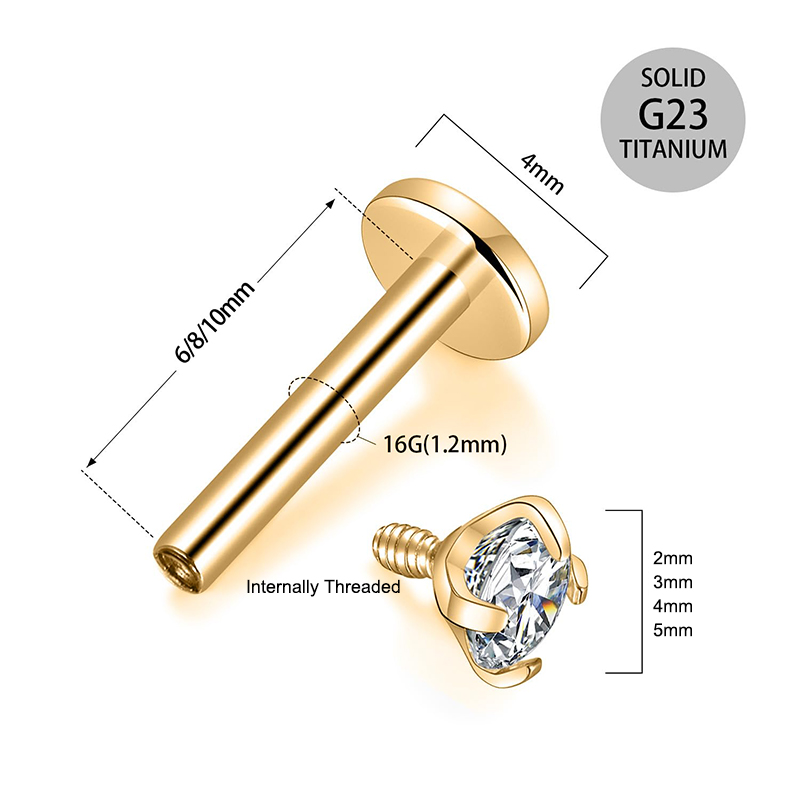 Brinco de Titânio 16G com Rosc - Body Jewelry Labret avaliação e preço