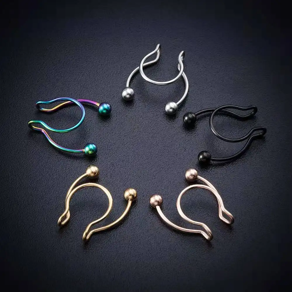 Anel de nariz falso em forma d - Body Jewelry Nose Ring avaliação e preço