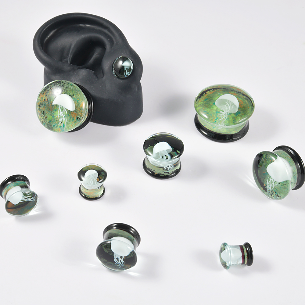 Par de Plugs de Orelha de Vidr - Body Piercing Quality Jewelry avaliação e preço