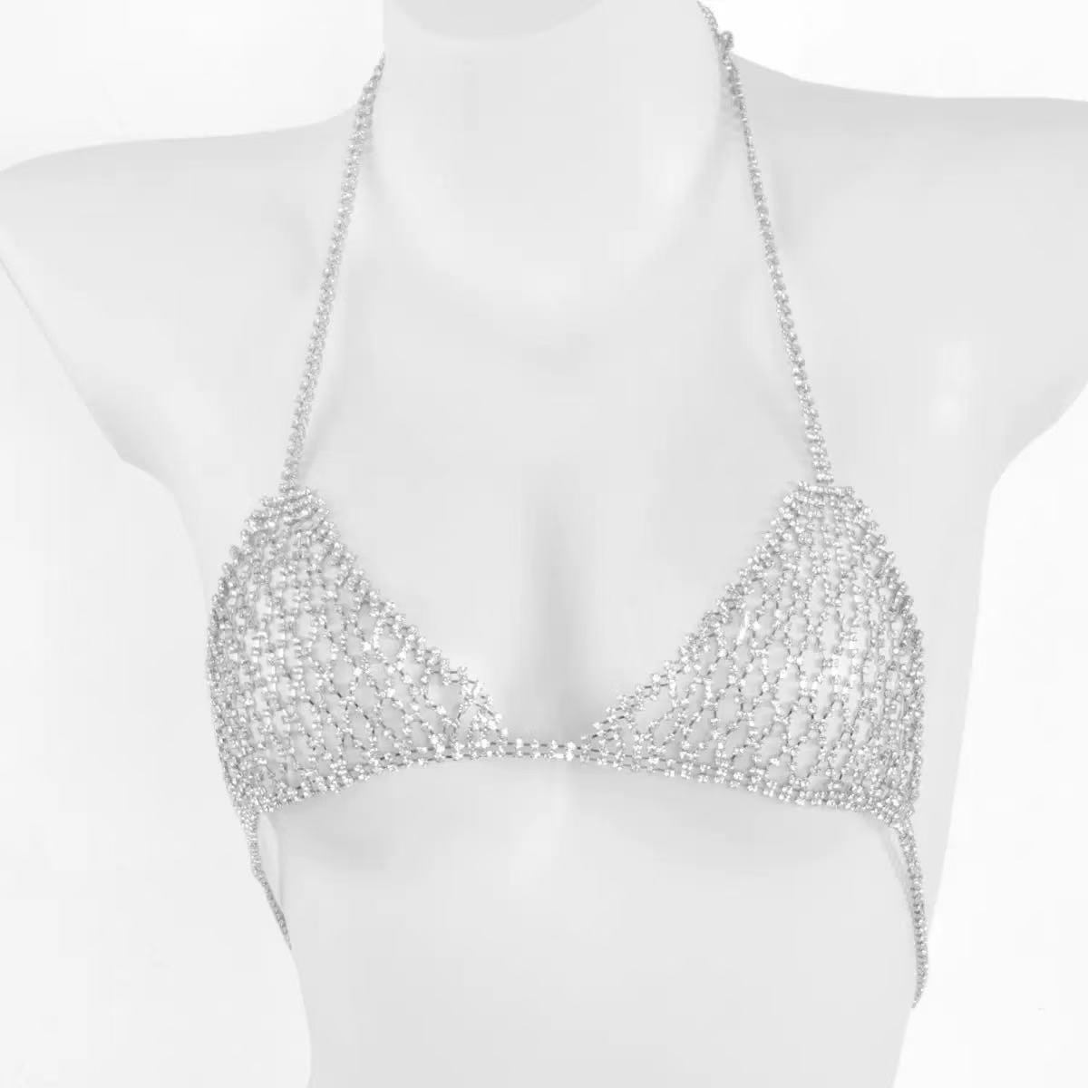 1 corrente de peito de malha d - Body Jewelry Chest avaliação e preço