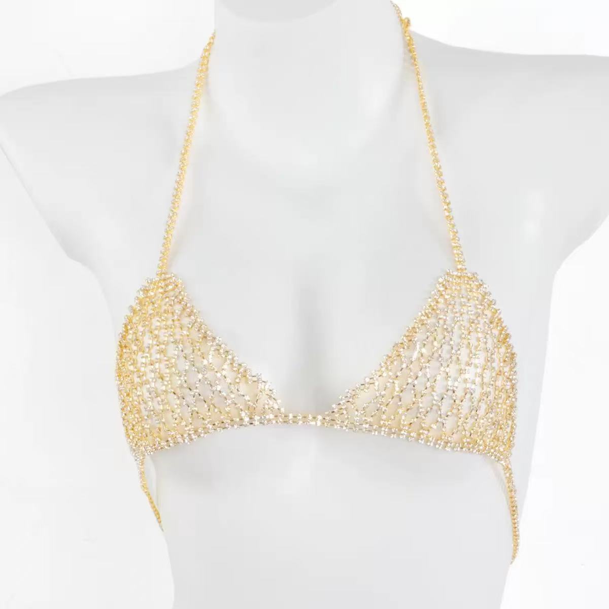 1 corrente de peito de malha d - Body Jewelry Chest avaliação e preço