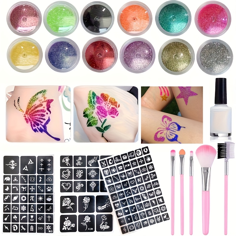 Diy flash tatuagem 12 cores de - Body Jewelry Glue avaliação e preço