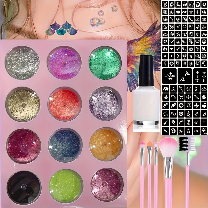 Diy flash tatuagem 12 cores de - Body Jewelry Glue avaliação e preço