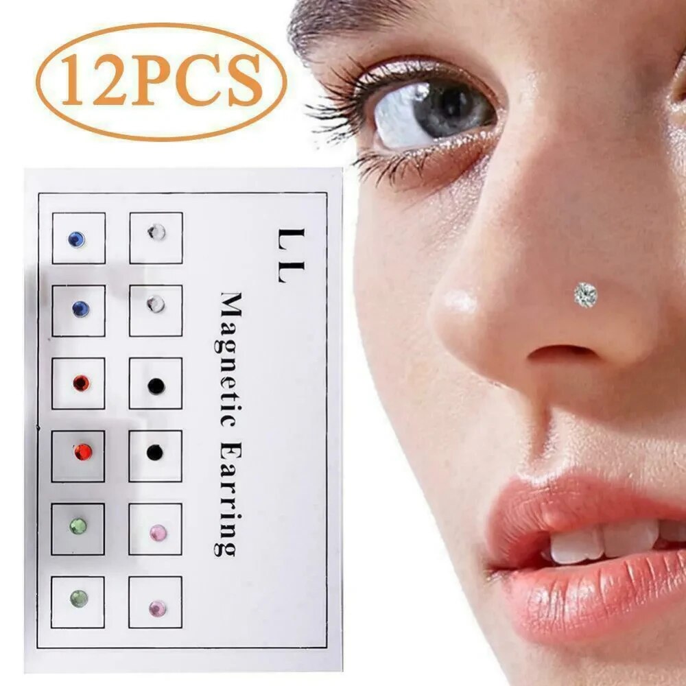 12 pçs/cartão falso tricheiro  - Body Jewelry Nose Ring avaliação e preço