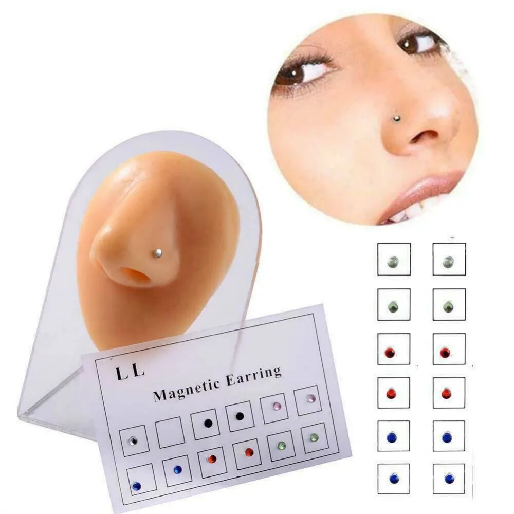 12 pçs/cartão falso tricheiro  - Body Jewelry Nose Ring avaliação e preço
