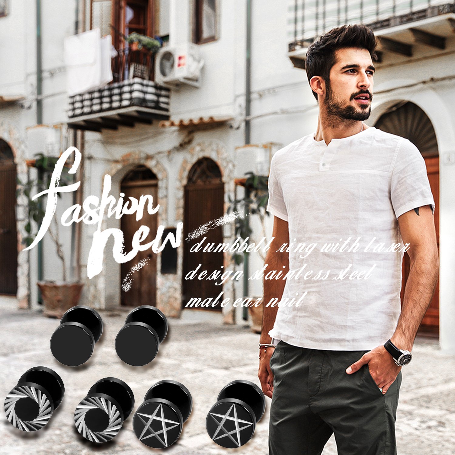 2 peças/6 peças preto de aço i - Body Jewelry Tunnels avaliação e preço