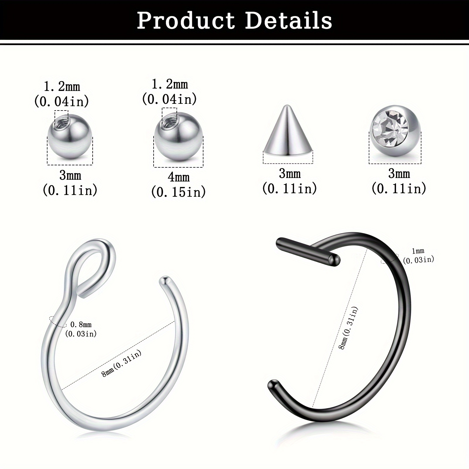 Piercings Falsos, Anel de Lábi - Body Jewelry Nose Ring avaliação e preço
