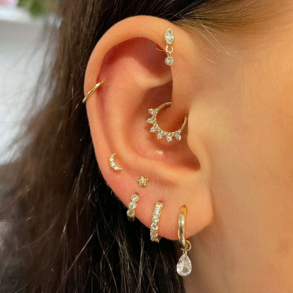 Estrela lua cartilagem brincos - Body Jewelry Labret avaliação e preço