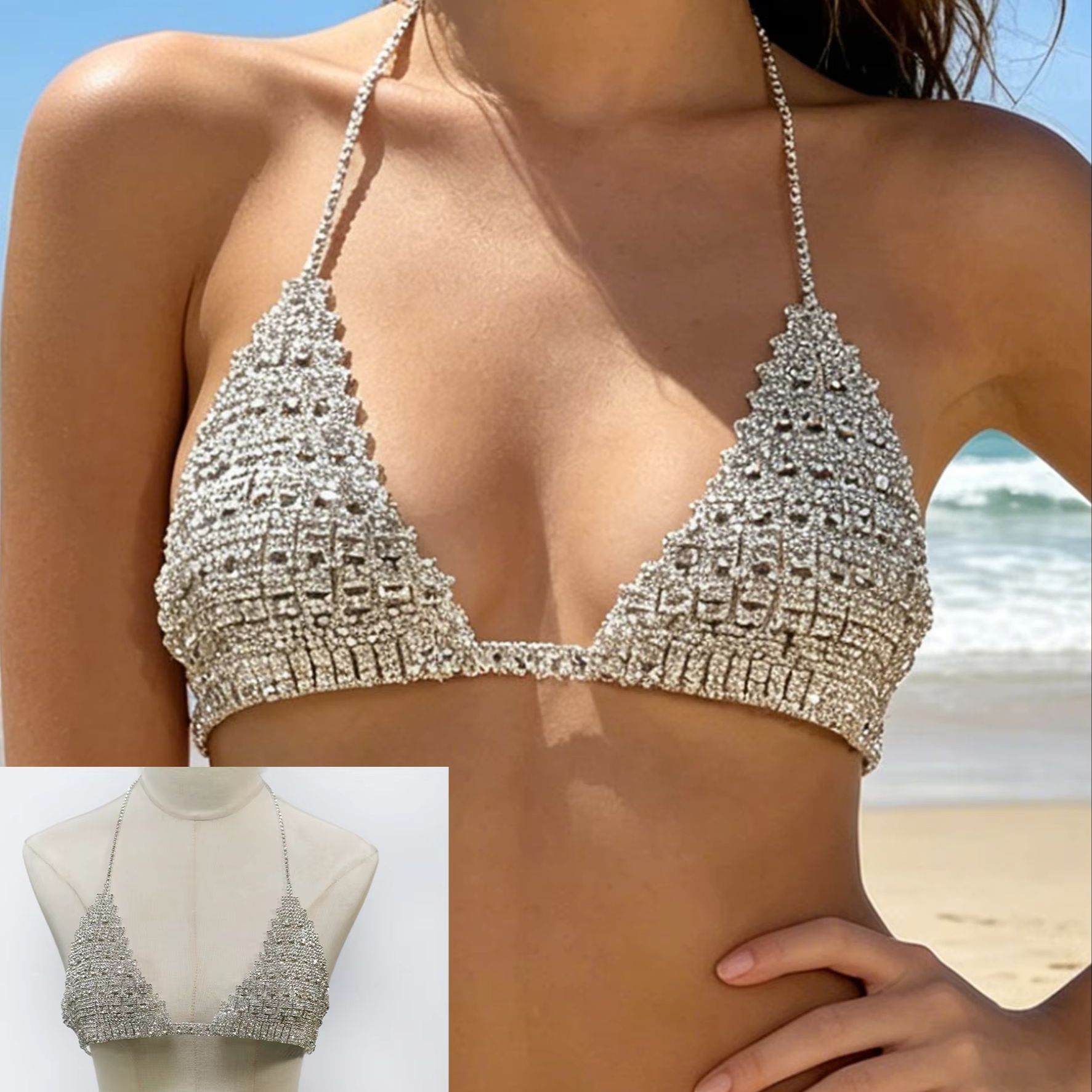 1 Peça Corrente de Corpo Femin - Body Jewelry Chest avaliação e preço