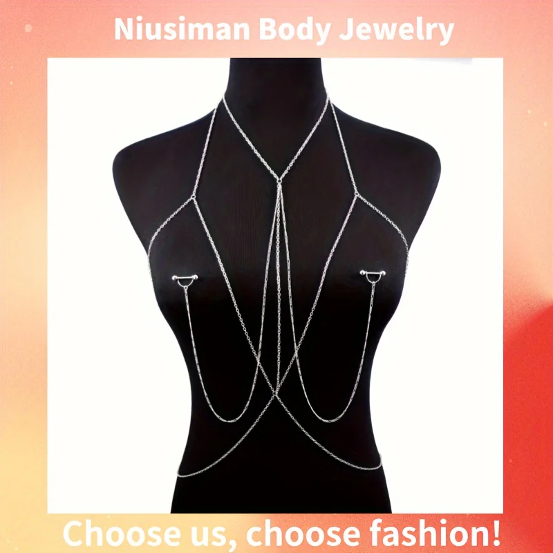 1 peça corrente corporal elega - Body Jewelry Chest avaliação e preço