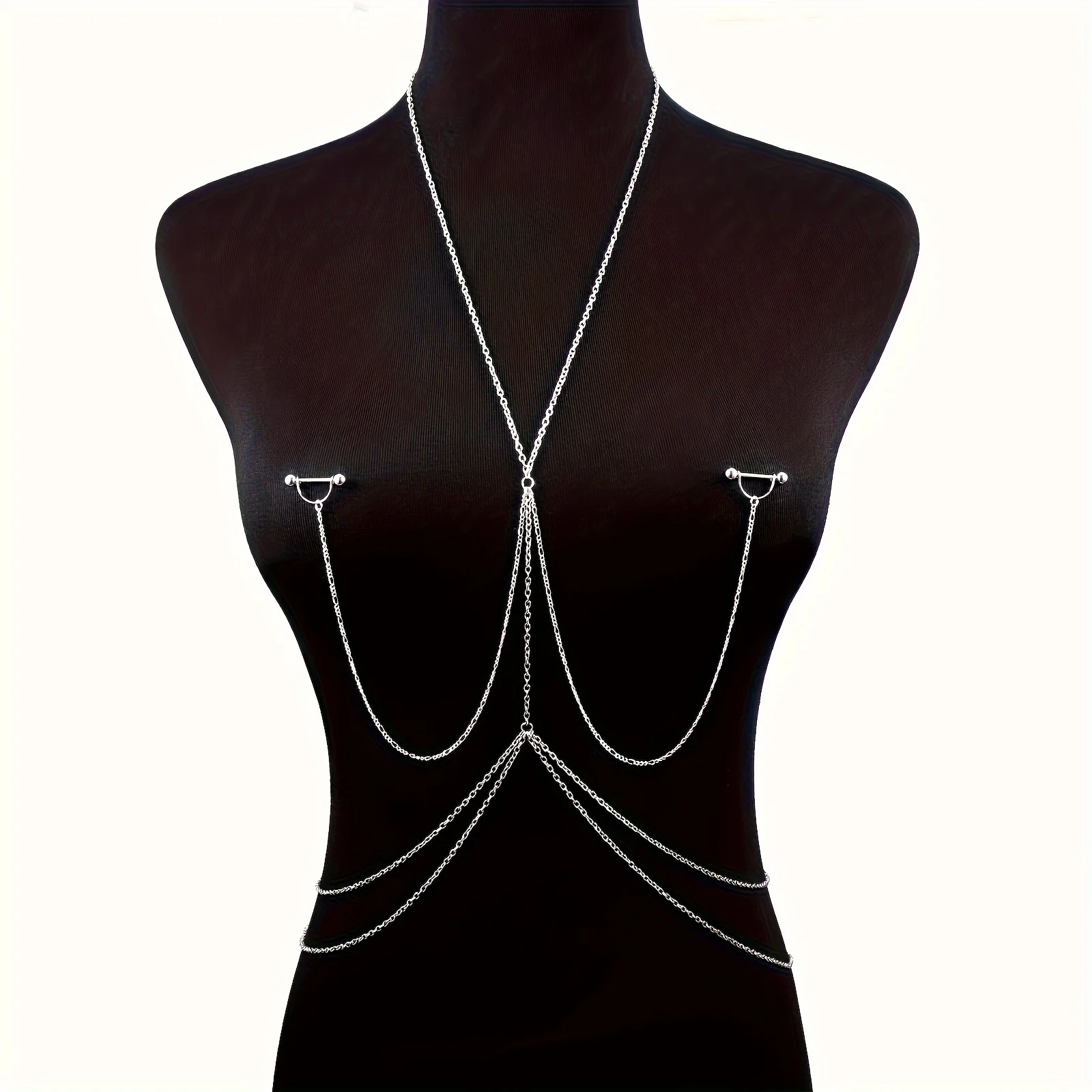 1 peça corrente corporal elega - Body Jewelry Chest avaliação e preço