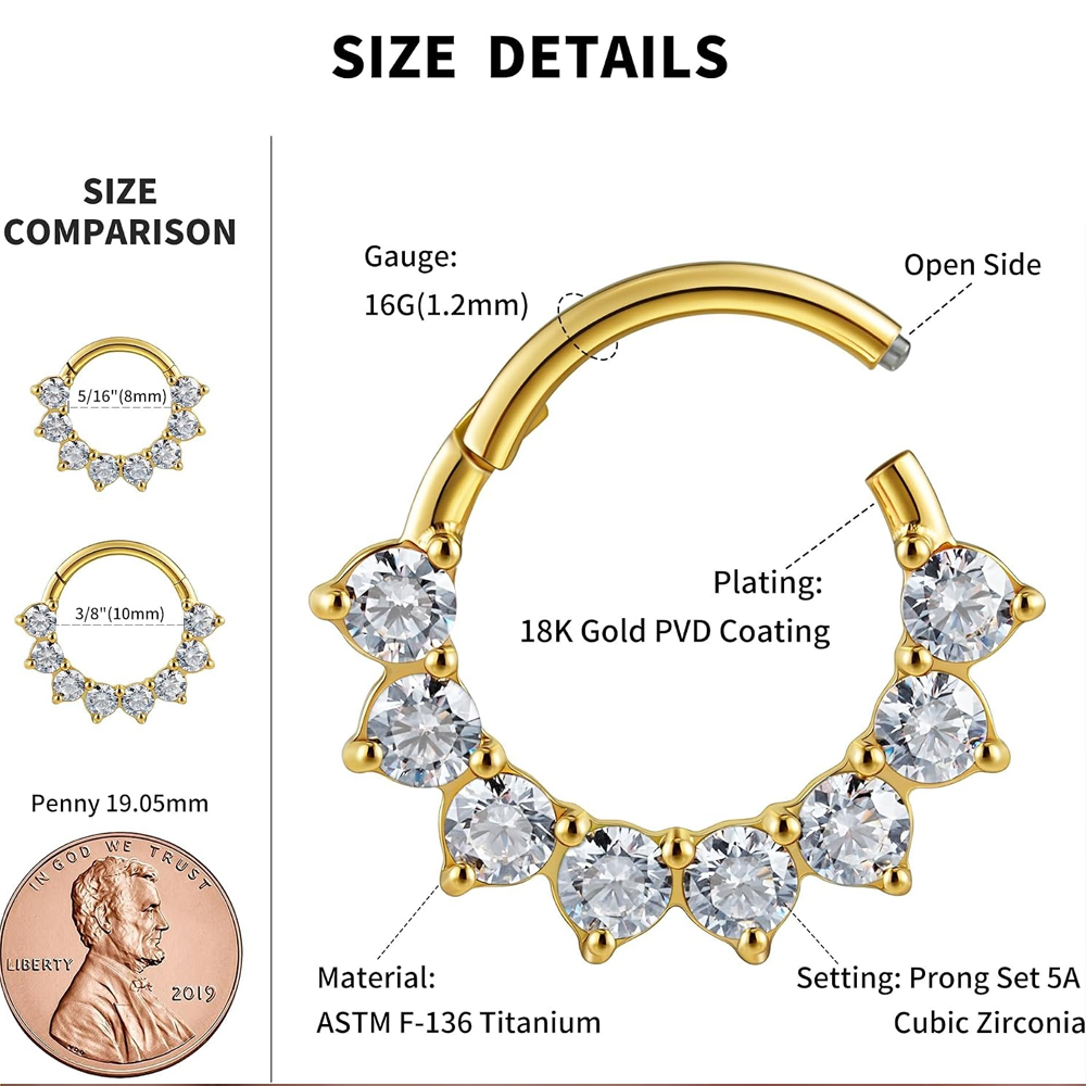 1 Peça Argola Articulada de Ti - Septum Clicker Ring avaliação e preço
