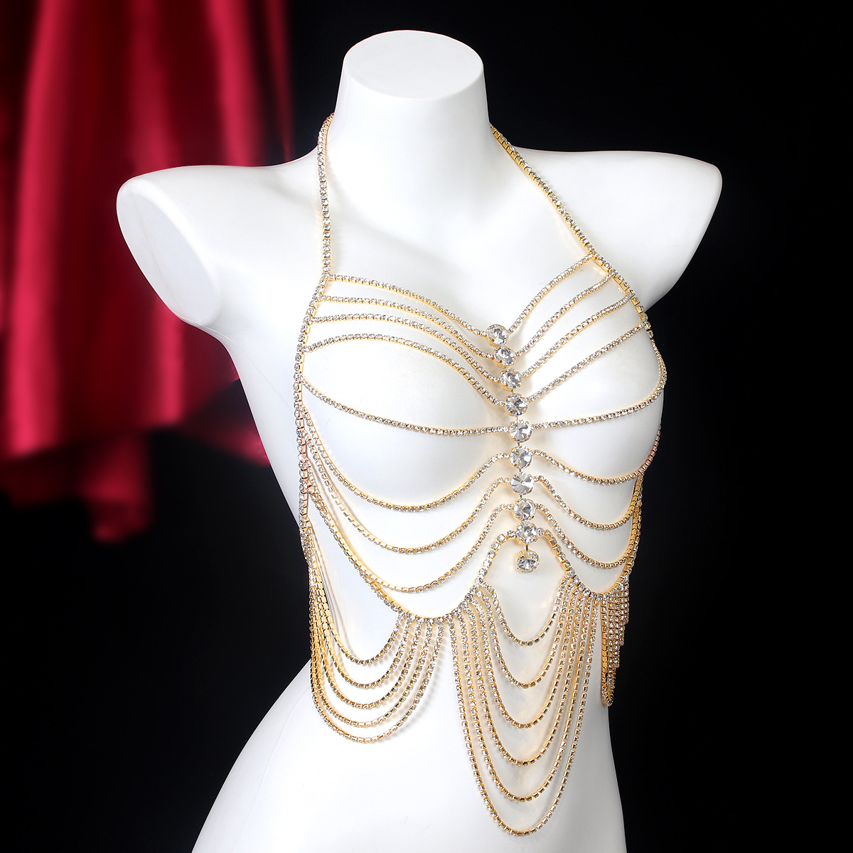 Corrente Peito Strass Stripe T - Body Jewelry Chest avaliação e preço