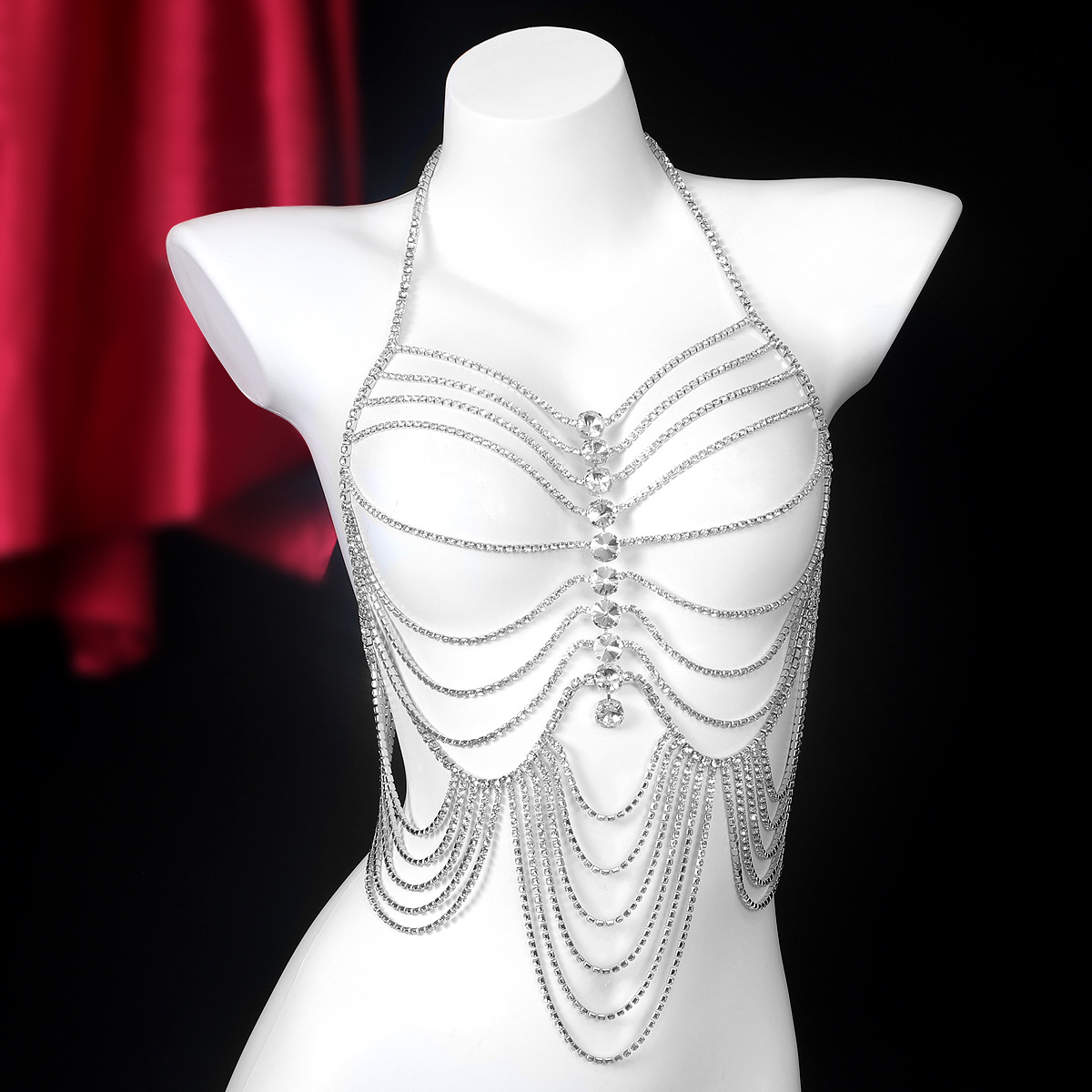 Corrente Peito Strass Stripe T - Body Jewelry Chest avaliação e preço