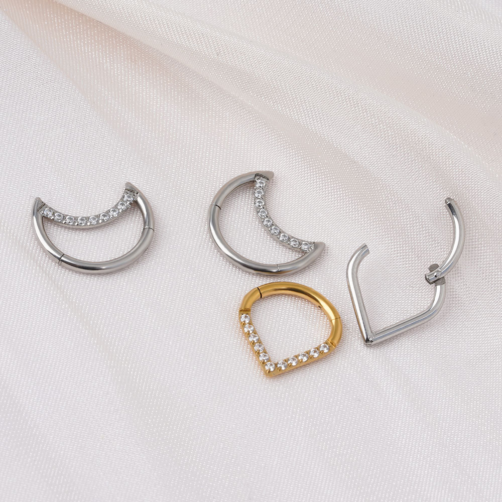 F136 titânio articulado lágrim - Septum Clicker Ring avaliação e preço