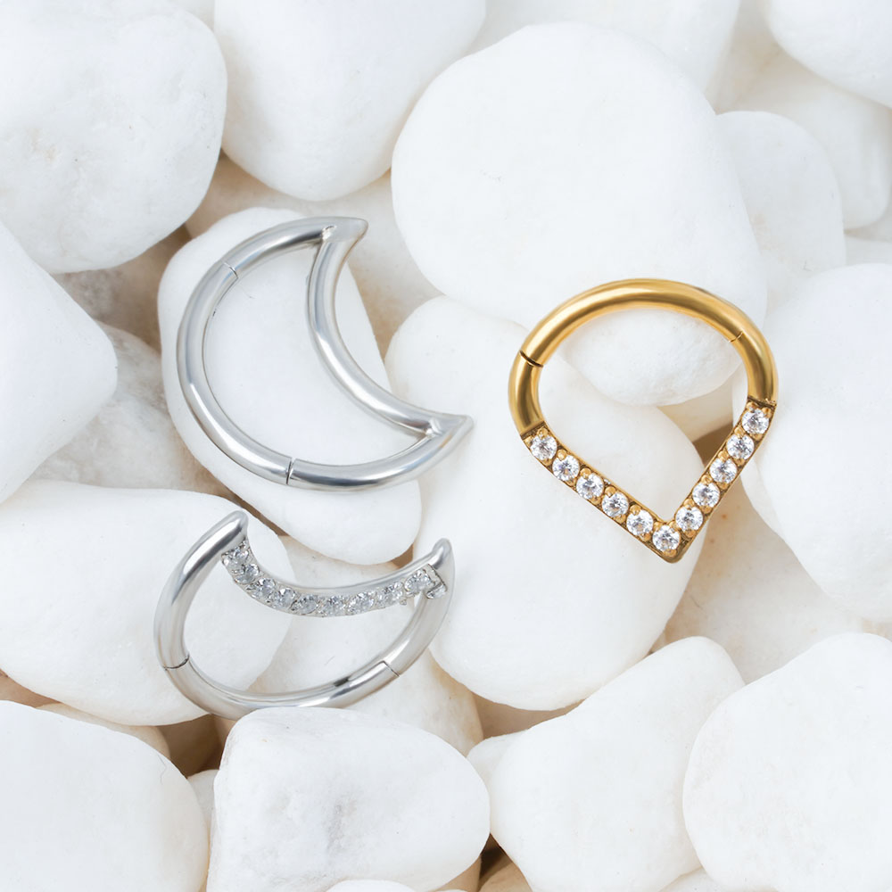 F136 titânio articulado lágrim - Septum Clicker Ring avaliação e preço