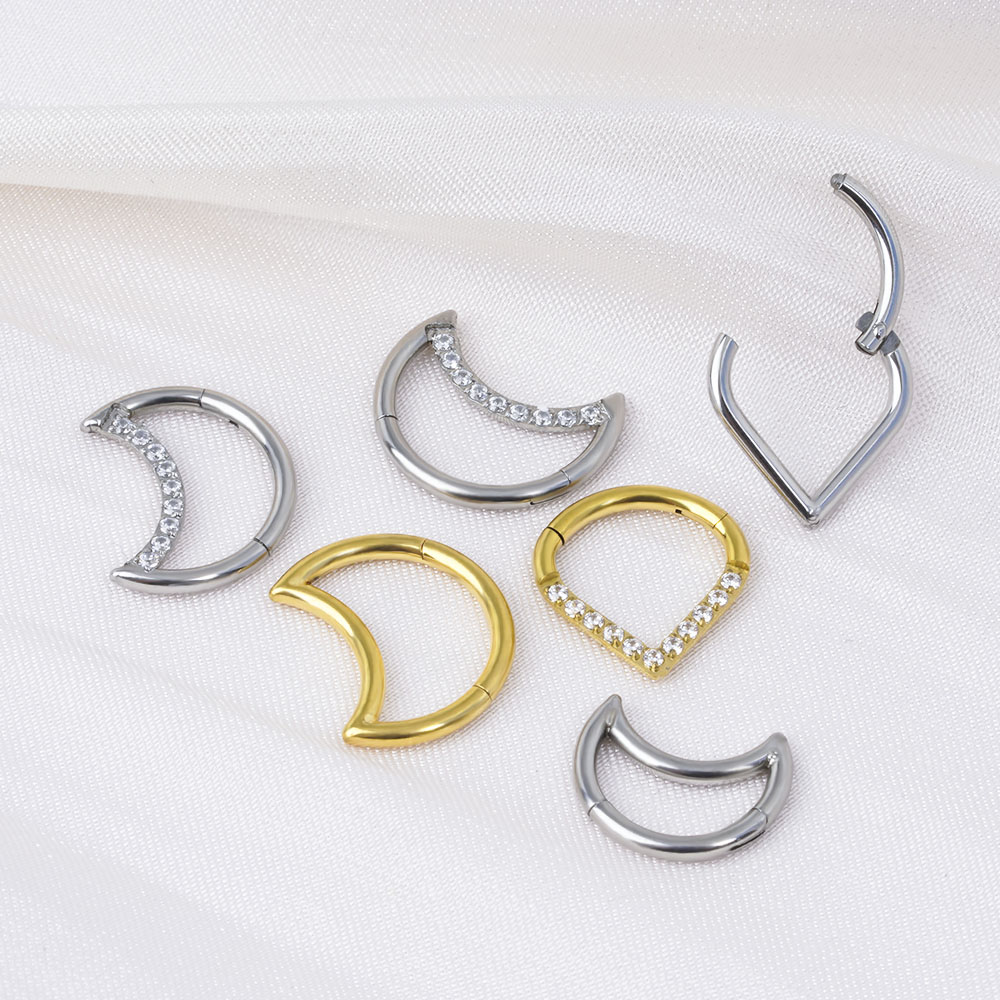 F136 titânio articulado lágrim - Septum Clicker Ring avaliação e preço