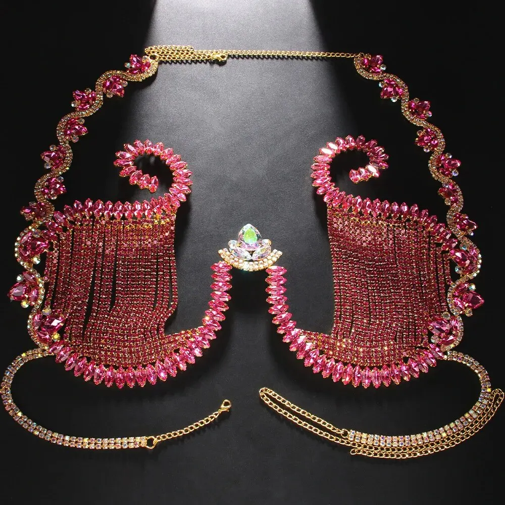 Rave Rosa Cristal Peito Suport - Body Jewelry Dress avaliação e preço