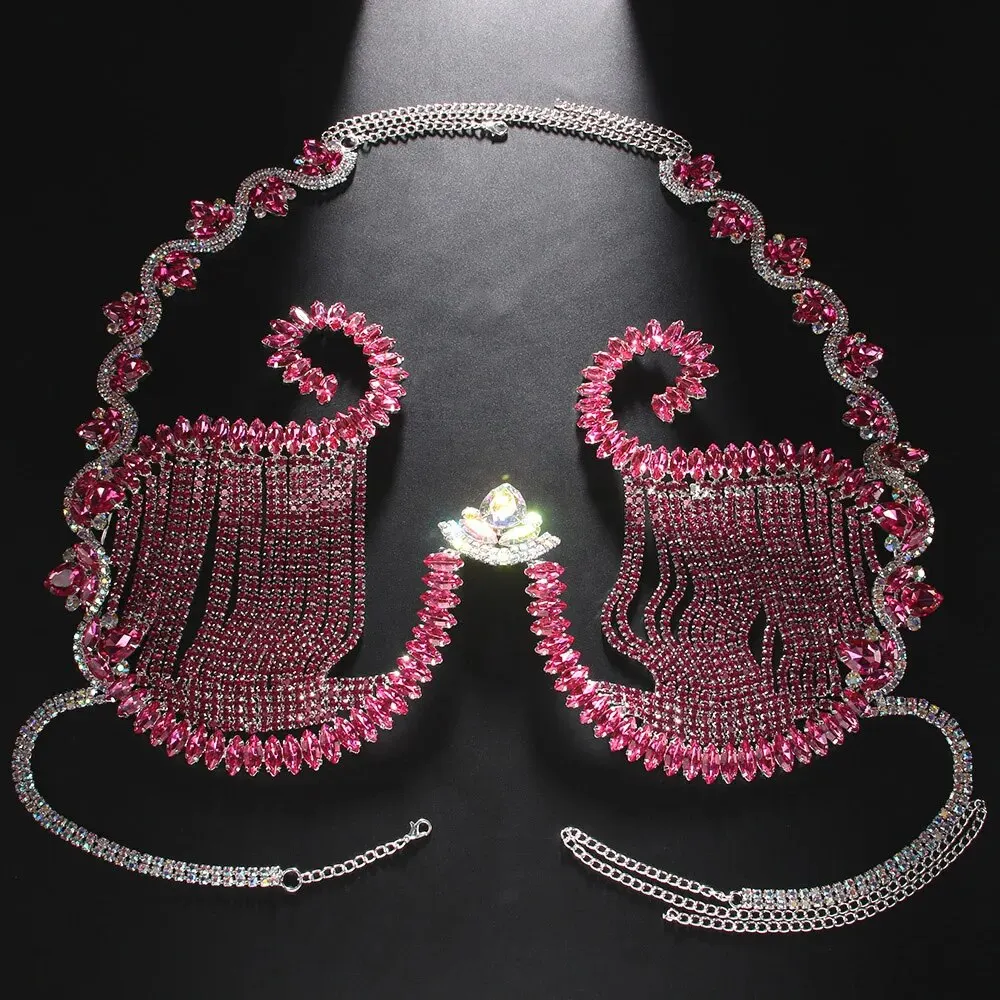 Rave Rosa Cristal Peito Suport - Body Jewelry Dress avaliação e preço