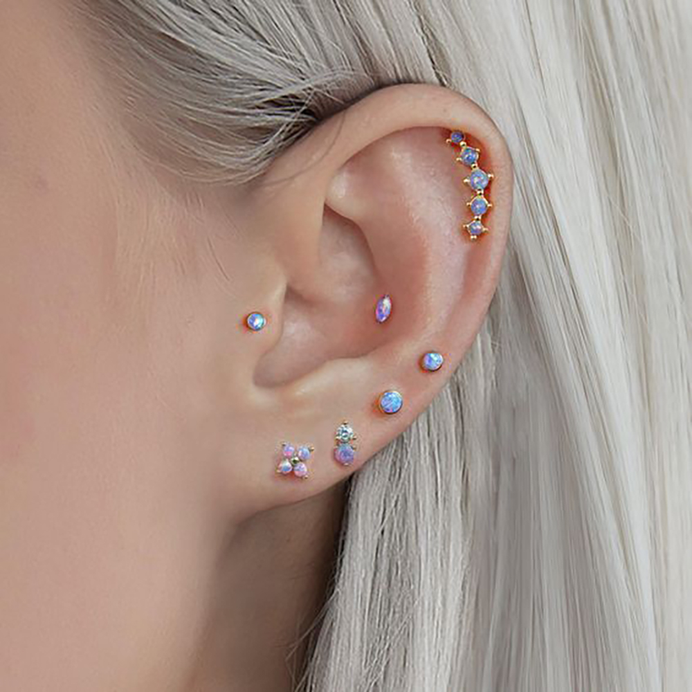 1 peça de aço inoxidável opala - Body Jewelry Labret avaliação e preço