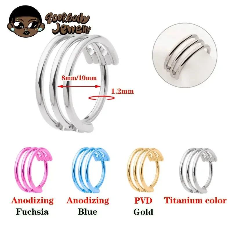 G23 titânio três camadas oco a - Body Piercing Quality Jewelry avaliação e preço