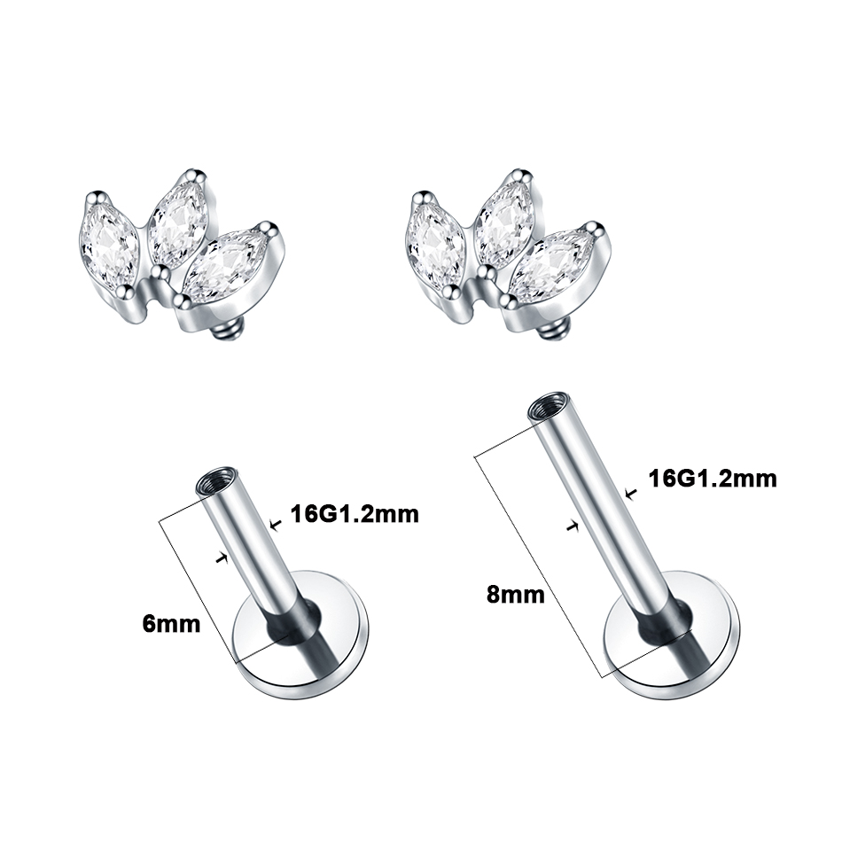 1pc labret piercing titânio lá - Body Jewelry Labret avaliação e preço