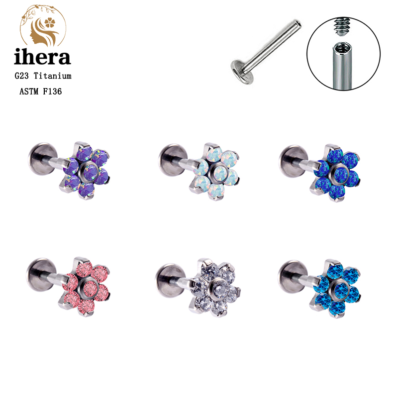 Brinco de Titânio G23 com Flor - Body Jewelry Labret avaliação e preço