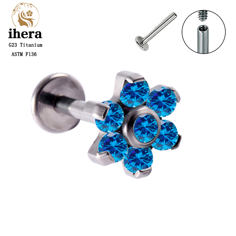 Brinco de Titânio G23 com Flor - Body Jewelry Labret avaliação e preço