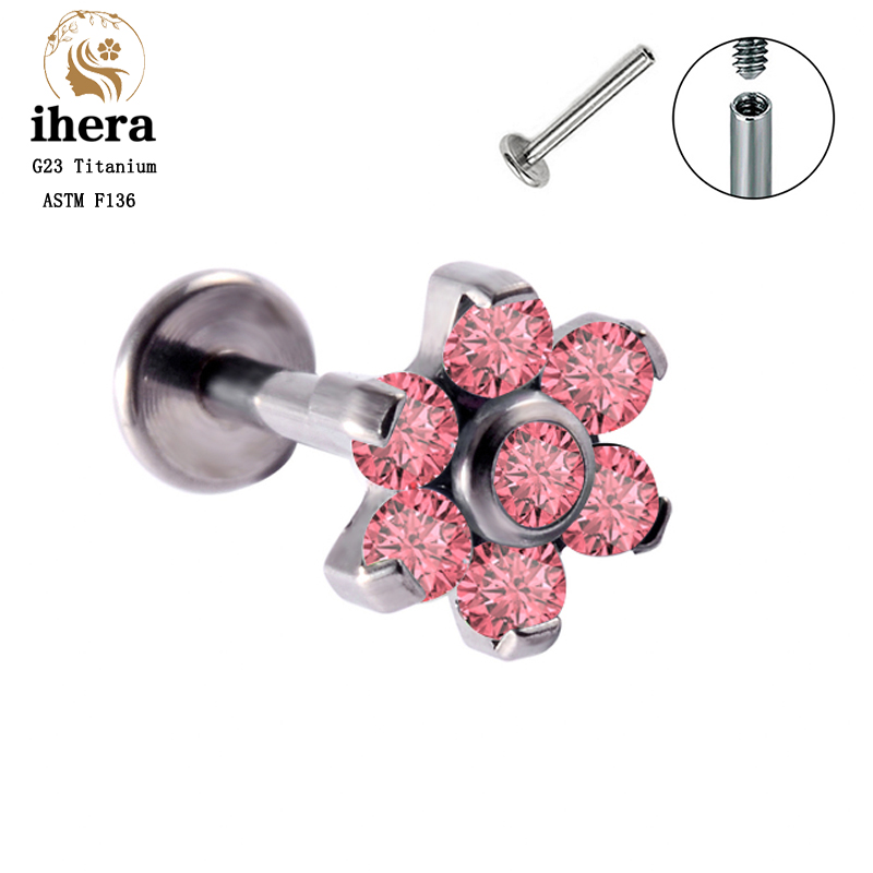 Brinco de Titânio G23 com Flor - Body Jewelry Labret avaliação e preço