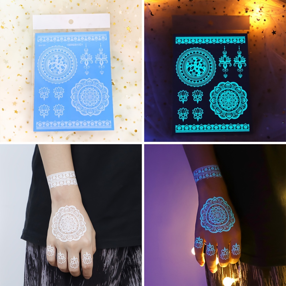 Azul luminoso henna tatuagem a - Body Jewelry Glue avaliação e preço