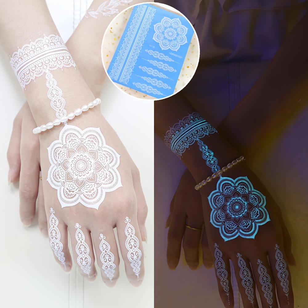 Azul luminoso henna tatuagem a - Body Jewelry Glue avaliação e preço