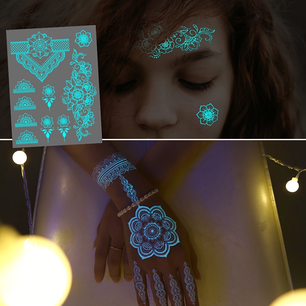 Azul luminoso henna tatuagem a - Body Jewelry Glue avaliação e preço