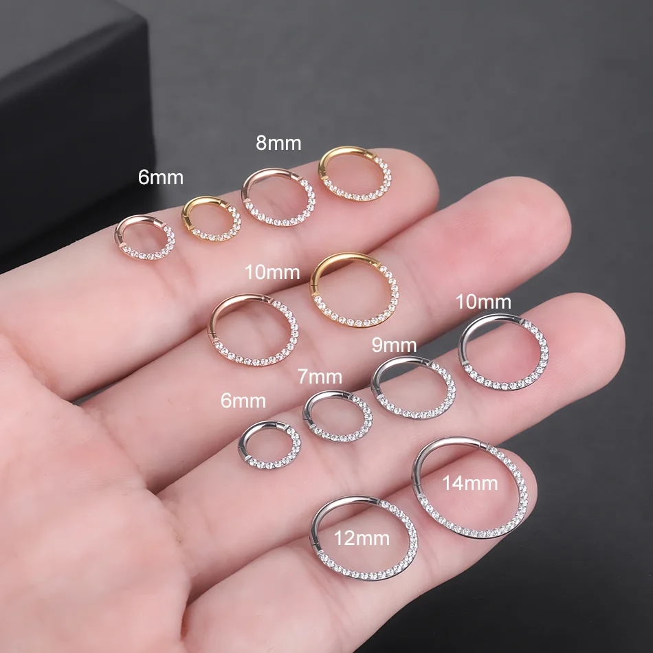 F136 titânio nariz piercing ar - Septum Clicker Ring avaliação e preço